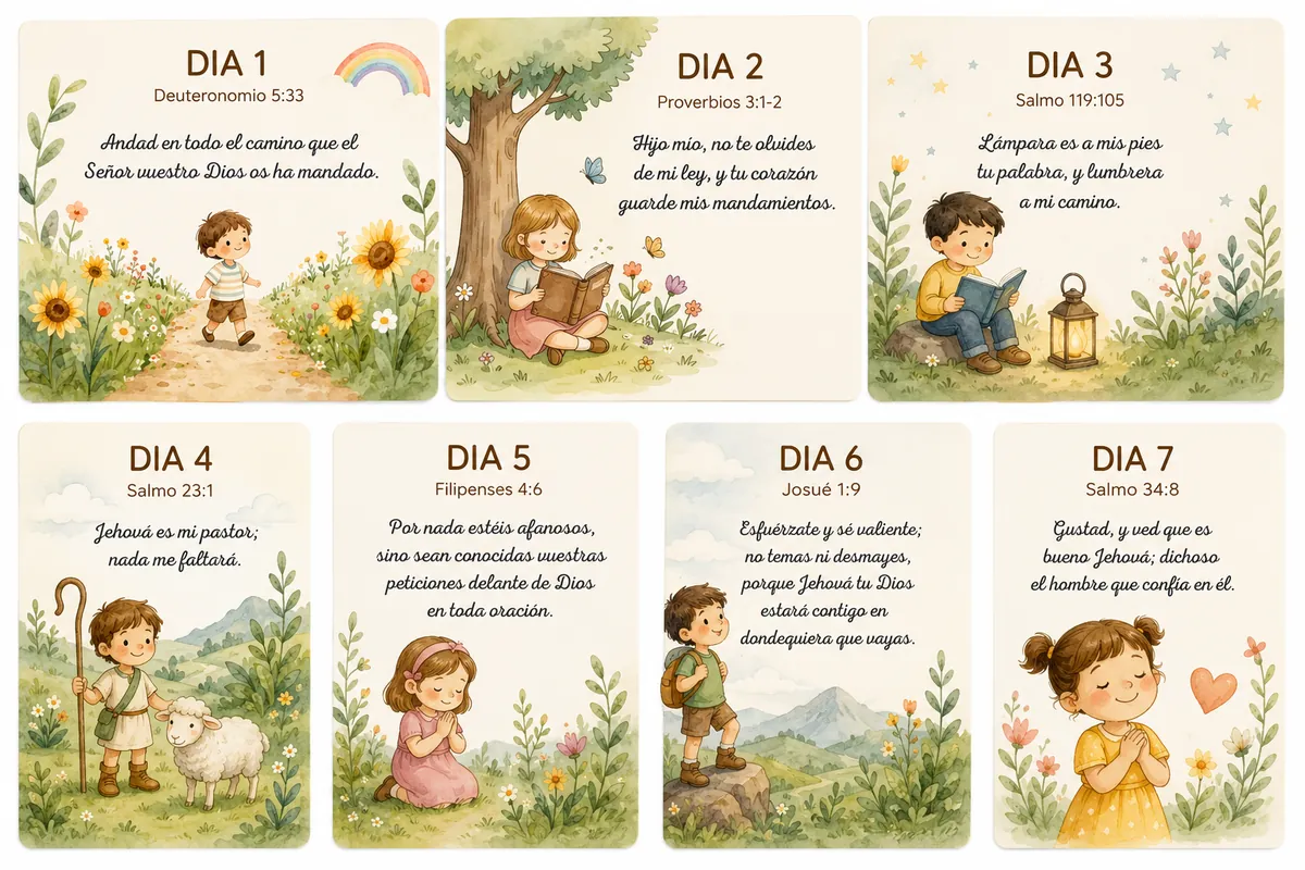 Devocional de 7 días para niños en formato digital imprimible